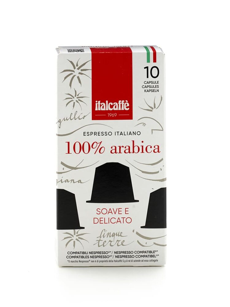 Capsule caffè 100% Arabica Nespresso compatibili Italcaffè Espresso fronte