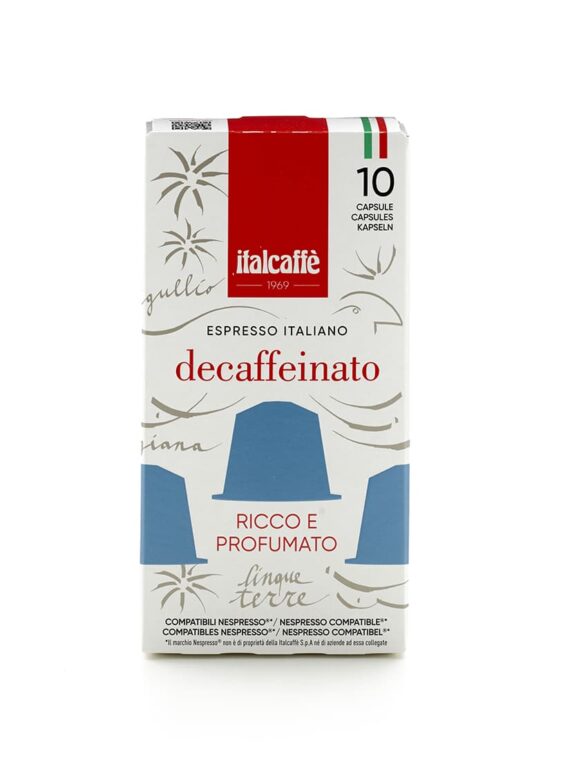 Capsule caffè espresso decaffeinato Italcaffè compatbili Nespresso fronte