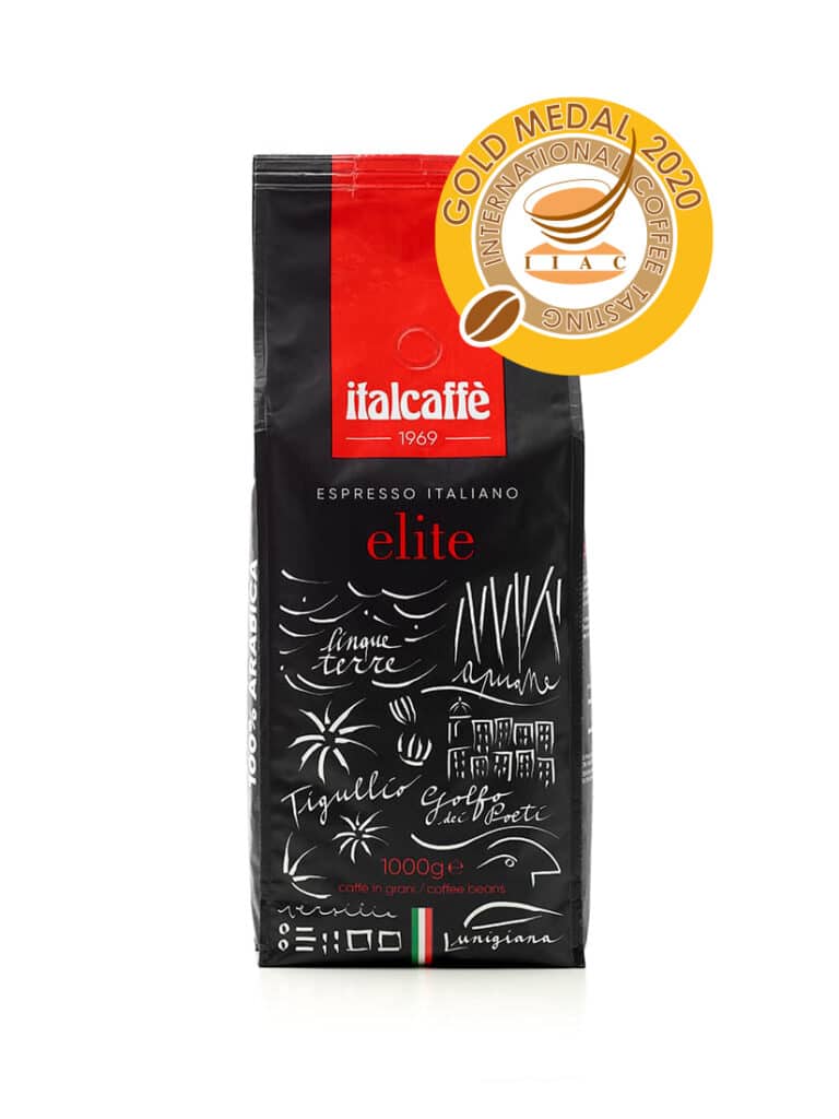 Caffè in grani Elite 100% Arabica 1 kg Espresso Italiano medaglia d'oro fronte