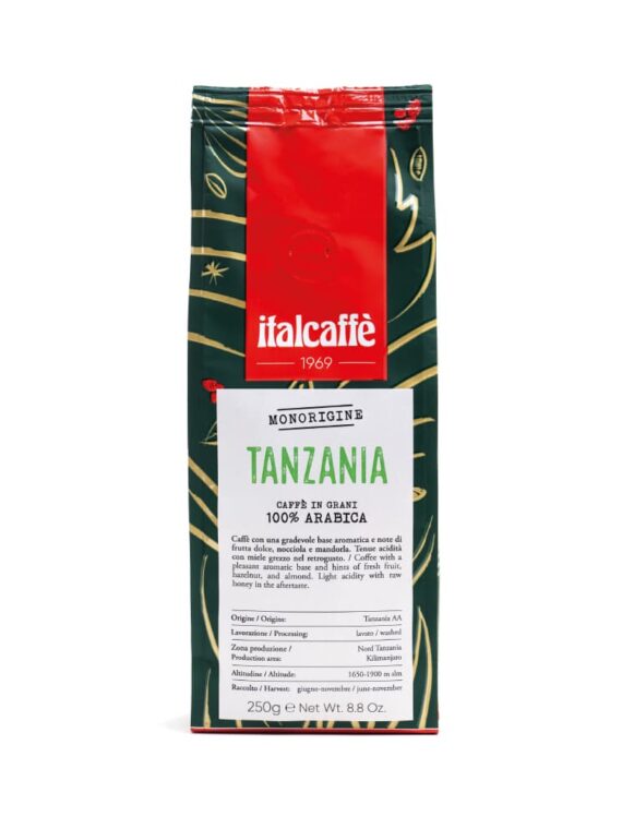Arabica Kaffee Tansania 250g Italcaffè Espresso, Ganze Bohne | Espressobohnen Kaffee Arabica aus Tansania