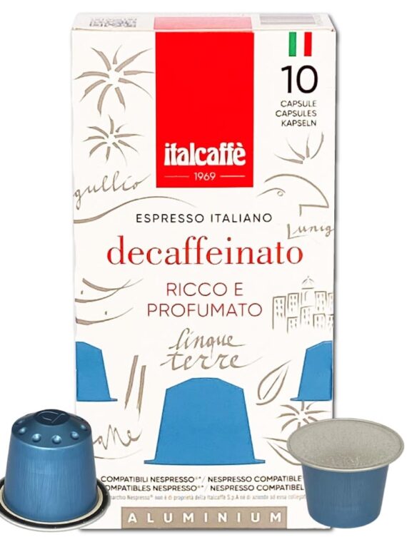 apsule caffè espresso decaffeinato Italcaffè compatbili Nespresso fronte